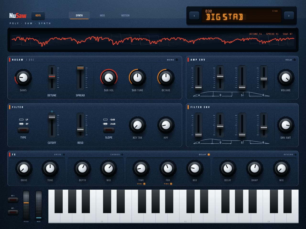 NuSaw interface screenshot